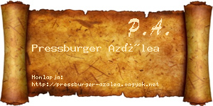 Pressburger Azálea névjegykártya